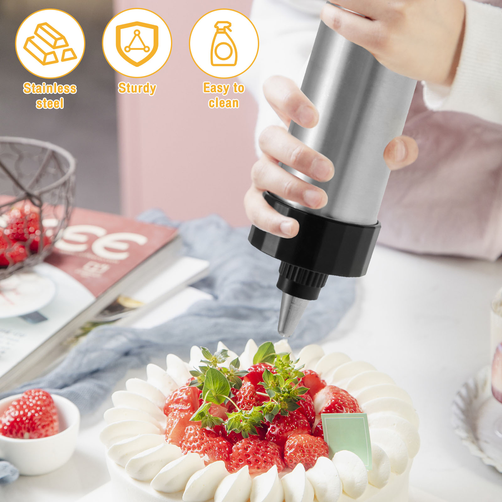 Cookie Press Gun Kit Stainless - Churros Maker Gun review and price